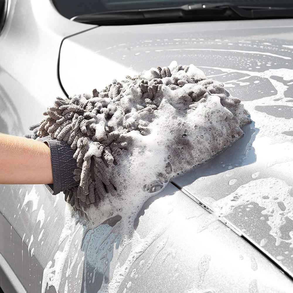 chenille noodle microfiber polyester synthetic wool car wash mitt