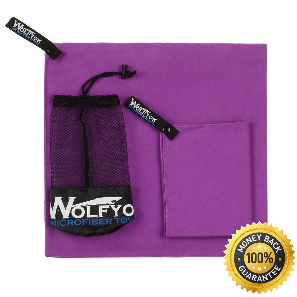 2 Pack Ultra Absorbent Microfiber Travel Sports Towel