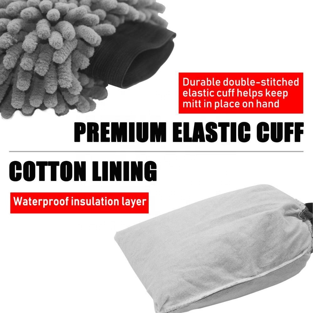 Custom Premium Plush Chenille Double Side microfibra car Wash Mitt