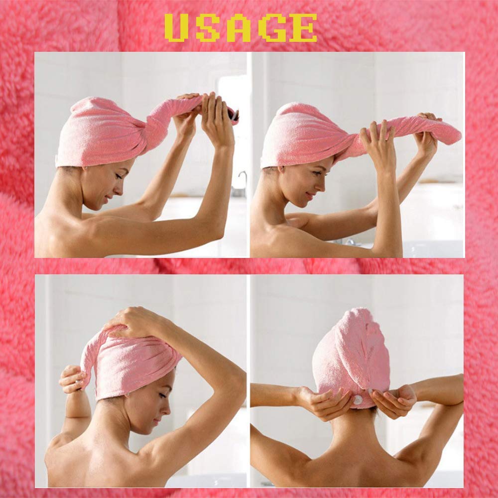 absorbing water dryer Quick Dry Coral Fleece Hair Turban Towel