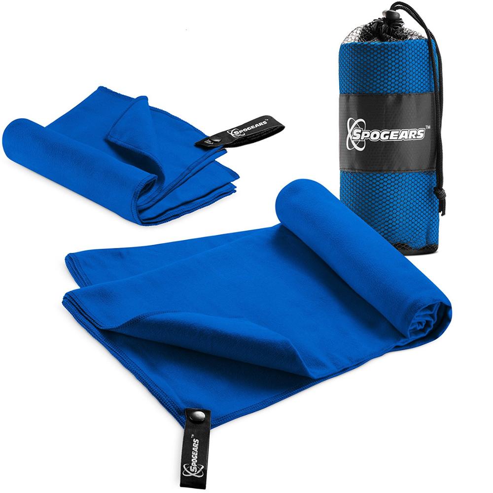 custom microfiber travel beach gym towel with zip pocket bags